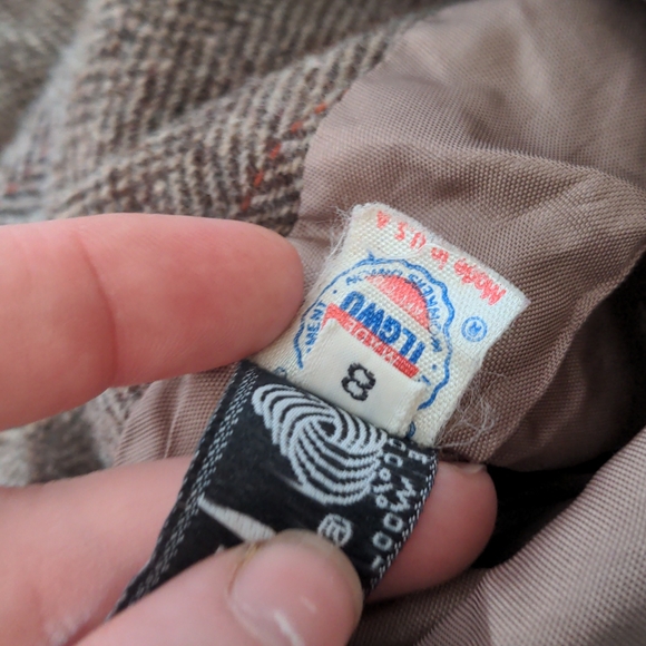 Vintage tweed wool suit union made size 8 - Picture 5 of 10